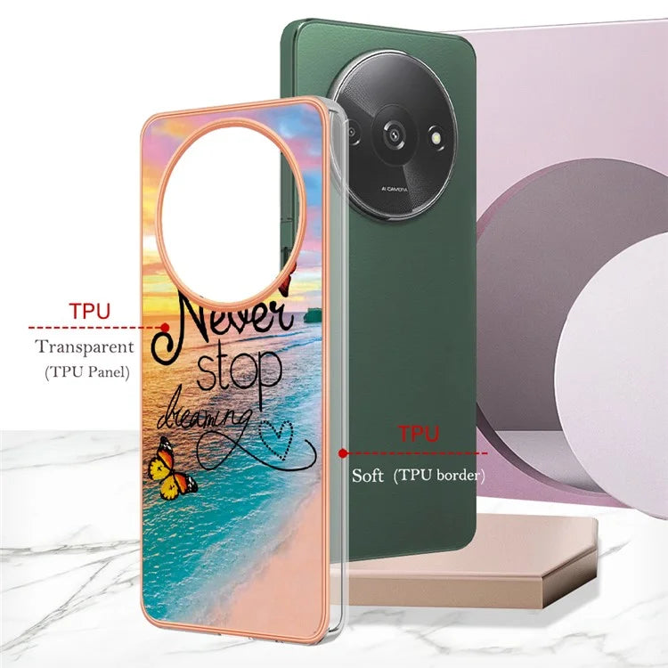 YB IMD Series-1 For Xiaomi Redmi A3 / Poco C61 4G Shockproof Case Electroplating TPU Phone Cover
