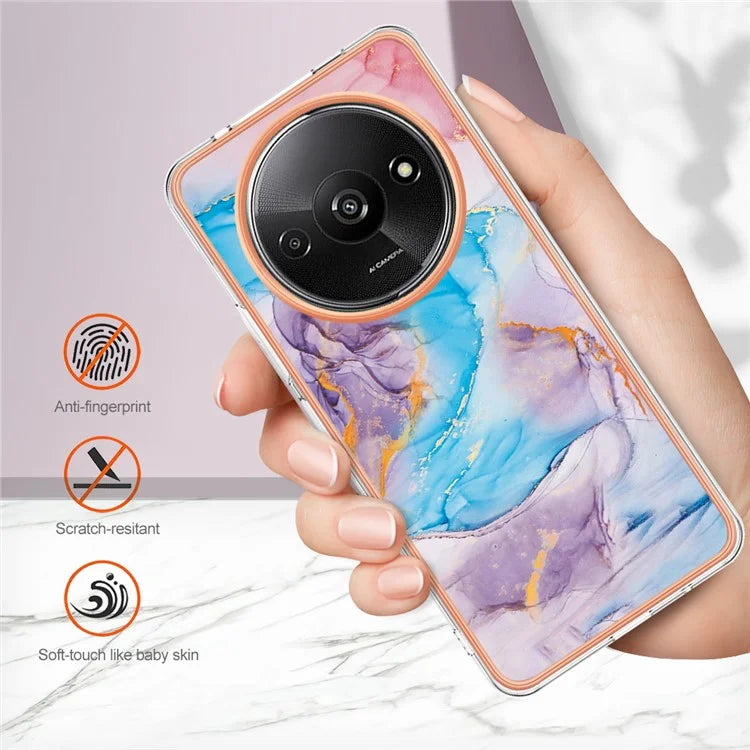 YB IMD Series-1 For Xiaomi Redmi A3 / Poco C61 4G Shockproof Case Electroplating TPU Phone Cover
