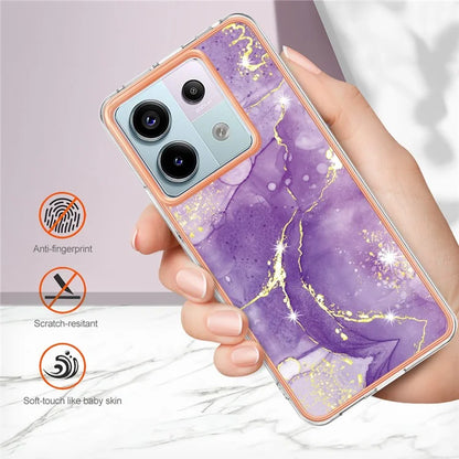 YB IMD Series-2 For Xiaomi Redmi Note 13 Pro 5G / Poco X6 5G Case Marble Pattern Electroplating TPU Cover