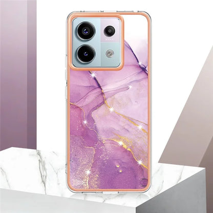 YB IMD Series-2 For Xiaomi Redmi Note 13 Pro 5G / Poco X6 5G Case Marble Pattern Electroplating TPU Cover