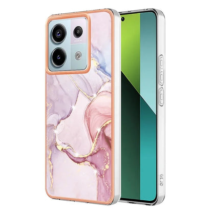 YB IMD Series-2 For Xiaomi Redmi Note 13 Pro 5G / Poco X6 5G Case Marble Pattern Electroplating TPU Cover