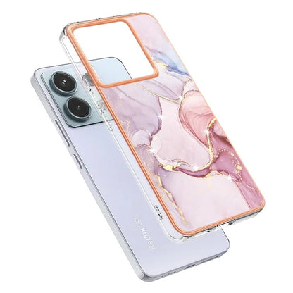 YB IMD Series-2 For Xiaomi Redmi Note 13 Pro 5G / Poco X6 5G Case Marble Pattern Electroplating TPU Cover