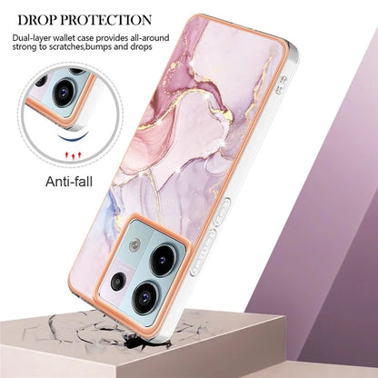 YB IMD Series-2 For Xiaomi Redmi Note 13 Pro 5G / Poco X6 5G Case Marble Pattern Electroplating TPU Cover