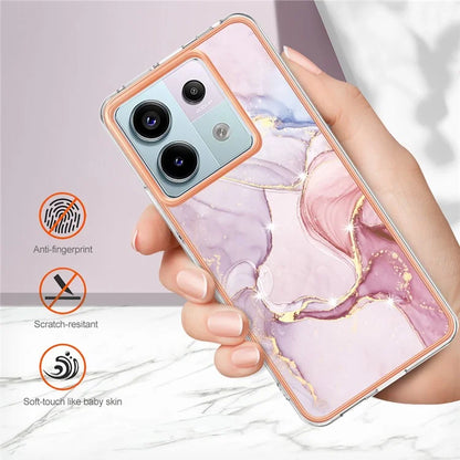 YB IMD Series-2 For Xiaomi Redmi Note 13 Pro 5G / Poco X6 5G Case Marble Pattern Electroplating TPU Cover