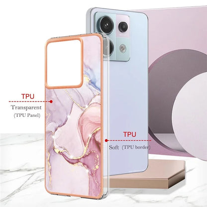YB IMD Series-2 For Xiaomi Redmi Note 13 Pro 5G / Poco X6 5G Case Marble Pattern Electroplating TPU Cover