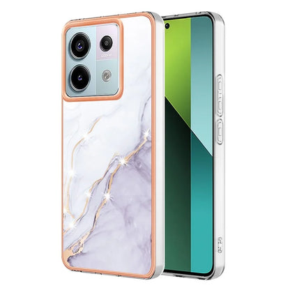 YB IMD Series-2 For Xiaomi Redmi Note 13 Pro 5G / Poco X6 5G Case Marble Pattern Electroplating TPU Cover
