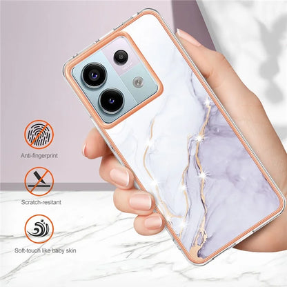 YB IMD Series-2 For Xiaomi Redmi Note 13 Pro 5G / Poco X6 5G Case Marble Pattern Electroplating TPU Cover