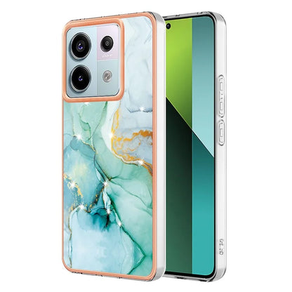 YB IMD Series-2 For Xiaomi Redmi Note 13 Pro 5G / Poco X6 5G Case Marble Pattern Electroplating TPU Cover