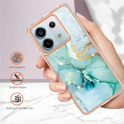 YB IMD Series-2 For Xiaomi Redmi Note 13 Pro 5G / Poco X6 5G Case Marble Pattern Electroplating TPU Cover