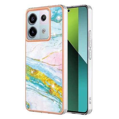 YB IMD Series-2 For Xiaomi Redmi Note 13 Pro 5G / Poco X6 5G Case Marble Pattern Electroplating TPU Cover