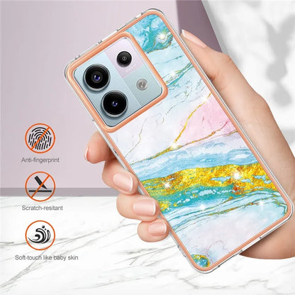 YB IMD Series-2 For Xiaomi Redmi Note 13 Pro 5G / Poco X6 5G Case Marble Pattern Electroplating TPU Cover