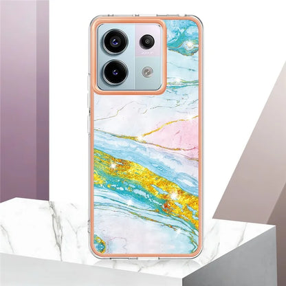 YB IMD Series-2 For Xiaomi Redmi Note 13 Pro 5G / Poco X6 5G Case Marble Pattern Electroplating TPU Cover