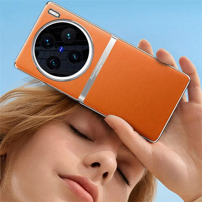 For vivo X100 5G Shockproof Case Acrylic + PC + PU Leather Phone Cover