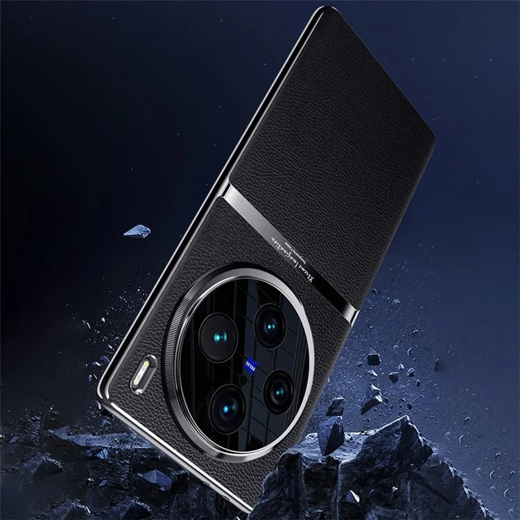 For vivo X100 5G Shockproof Case Acrylic + PC + PU Leather Phone Cover