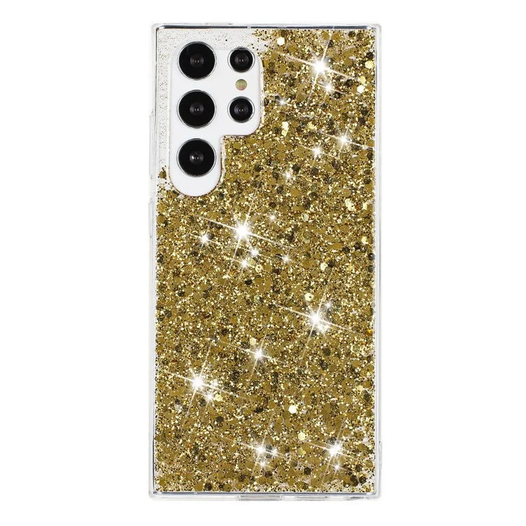 For Samsung Galaxy S23 Ultra Phone Case Anti-scratch Epoxy Glittery TPU Back Cover