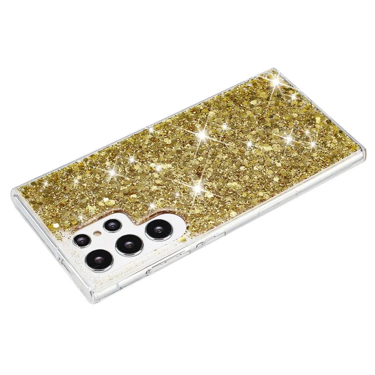 For Samsung Galaxy S23 Ultra Phone Case Anti-scratch Epoxy Glittery TPU Back Cover