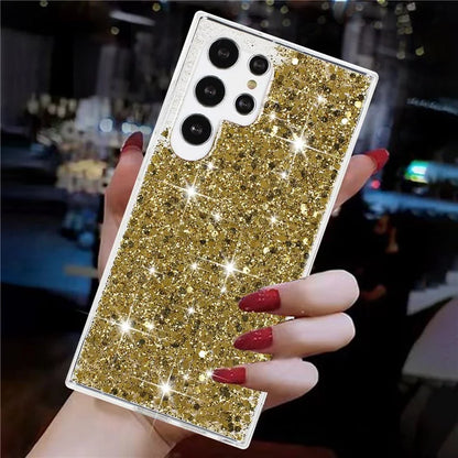 For Samsung Galaxy S23 Ultra Phone Case Anti-scratch Epoxy Glittery TPU Back Cover