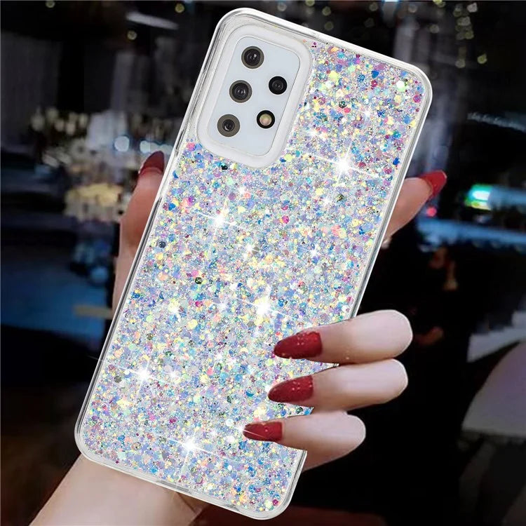 For Samsung Galaxy A23 4G / A23 5G (Global Version) Slim-Fit Glittery Powder Decor Phone Cover Epoxy TPU Phone Case
