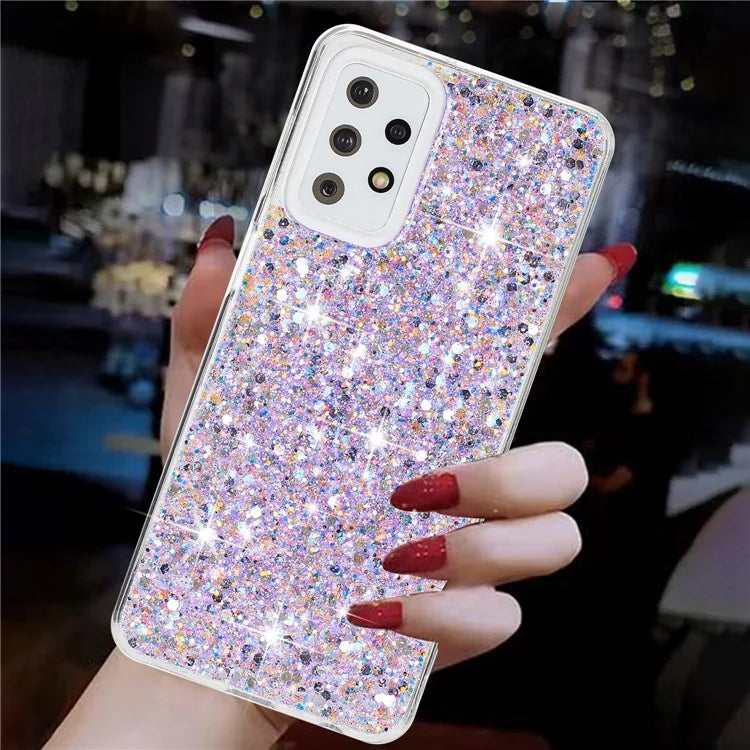 For Samsung Galaxy A23 4G / A23 5G (Global Version) Slim-Fit Glittery Powder Decor Phone Cover Epoxy TPU Phone Case