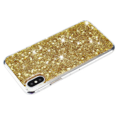 For iPhone X / XS Max Cell Phone Cover Sparkle Epoxy Drop Proof TPU Case