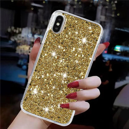 For iPhone X / XS Max Cell Phone Cover Sparkle Epoxy Drop Proof TPU Case
