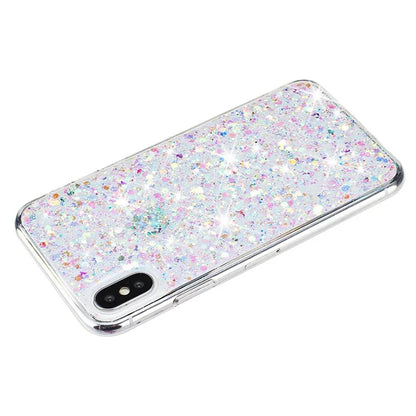 For iPhone X / XS Max Cell Phone Cover Sparkle Epoxy Drop Proof TPU Case