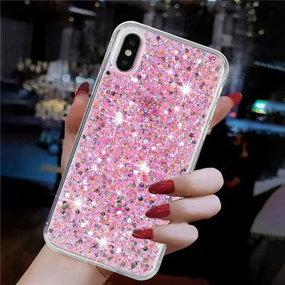 For iPhone X / XS Max Cell Phone Cover Sparkle Epoxy Drop Proof TPU Case
