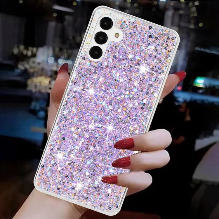For Samsung Galaxy A04s 4G (164.7 x 76.7 x 9.1 mm) / A13 5G Epoxy TPU Case Glittery Phone Cover