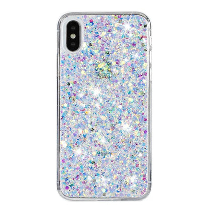 For iPhone X / XS Case Epoxy Phone Protective Cover Glittery Powder TPU Phone Shell