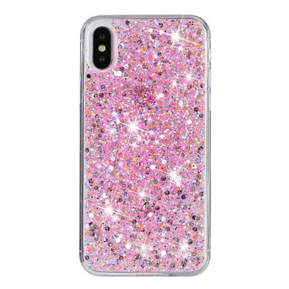 For iPhone X / XS Case Epoxy Phone Protective Cover Glittery Powder TPU Phone Shell
