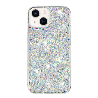 For iPhone 15 Back Protector Case Sparkle Epoxy Cell Phone TPU Cover
