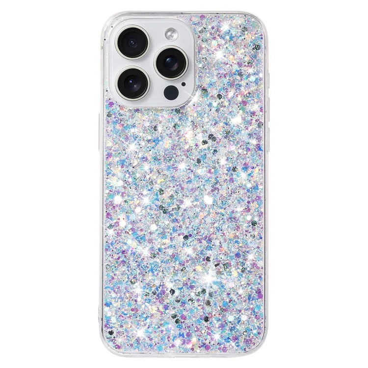 For iPhone 14 Pro Shockproof Cover Sparkle Epoxy TPU Smartphone Case
