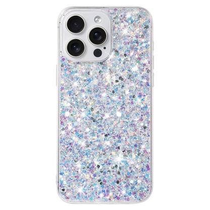 For iPhone 14 Pro Shockproof Cover Sparkle Epoxy TPU Smartphone Case