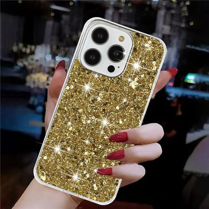 For iPhone 14 Pro Shockproof Cover Sparkle Epoxy TPU Smartphone Case