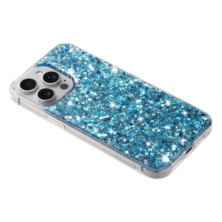 Back Shell for iPhone 13 Pro Max Sparkle Epoxy Cell Phone TPU Cover