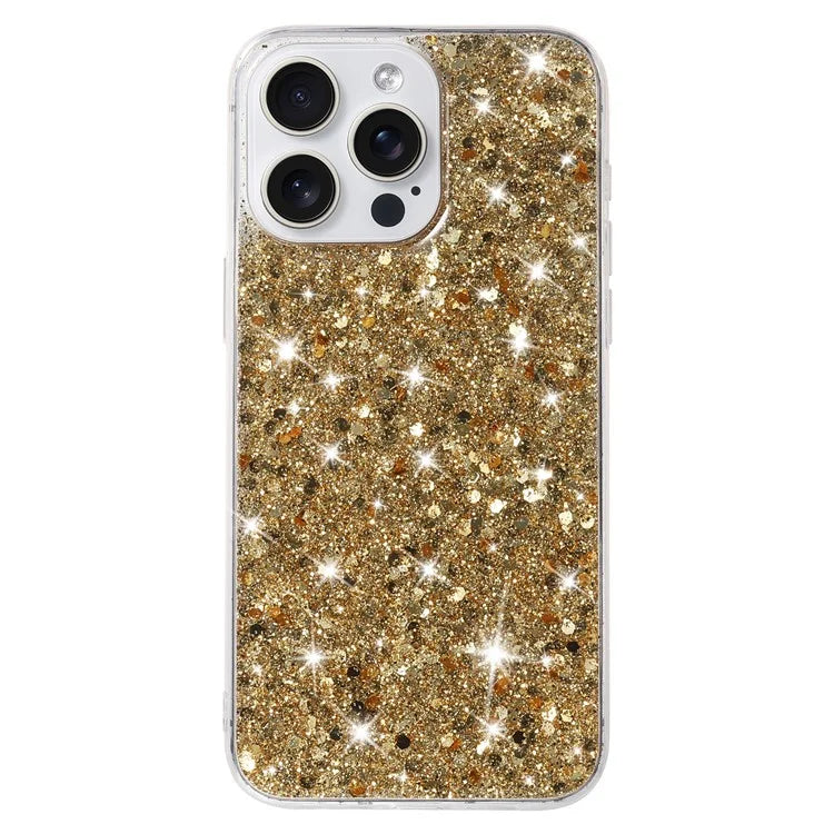 Back Shell for iPhone 13 Pro Max Sparkle Epoxy Cell Phone TPU Cover