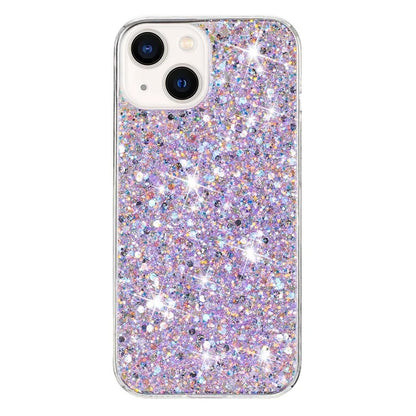 For iPhone 13 Case Epoxy TPU Phone Back Cover Anti-scratch Glittery Powder Phone Shell