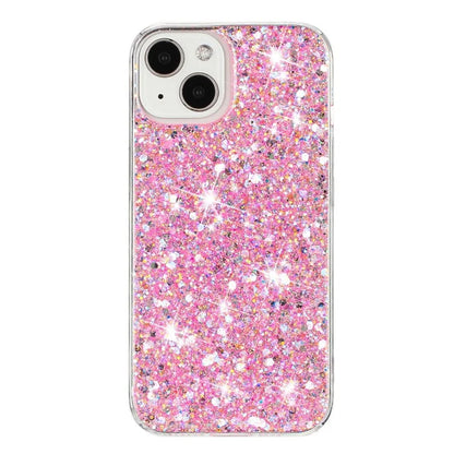 For iPhone 13 Case Epoxy TPU Phone Back Cover Anti-scratch Glittery Powder Phone Shell