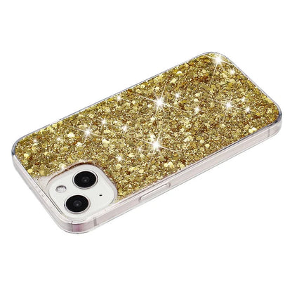 For iPhone 13 Case Epoxy TPU Phone Back Cover Anti-scratch Glittery Powder Phone Shell