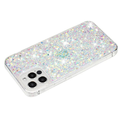For iPhone 12 Pro Max Cases Anti-Scratch Phone Cover Epoxy Glittery Powder Decor TPU Phone Shell