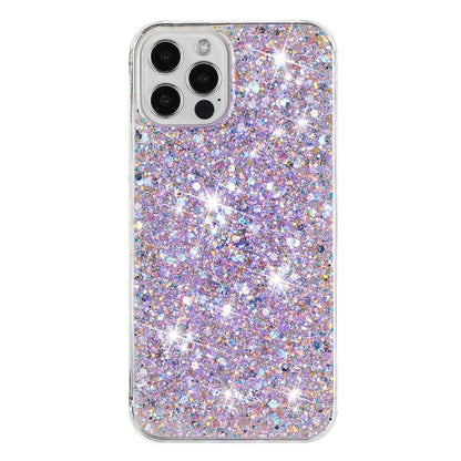 For iPhone 12 Pro Max Cases Anti-Scratch Phone Cover Epoxy Glittery Powder Decor TPU Phone Shell