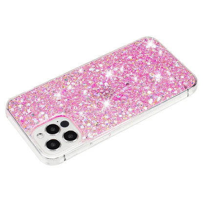 For iPhone 12 Pro Max Cases Anti-Scratch Phone Cover Epoxy Glittery Powder Decor TPU Phone Shell
