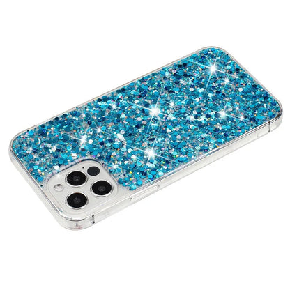 For iPhone 12 Pro Max Cases Anti-Scratch Phone Cover Epoxy Glittery Powder Decor TPU Phone Shell