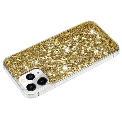 For iPhone 11 Pro Max Back Case Sparkle Epoxy Cell Phone Flexible TPU Cover