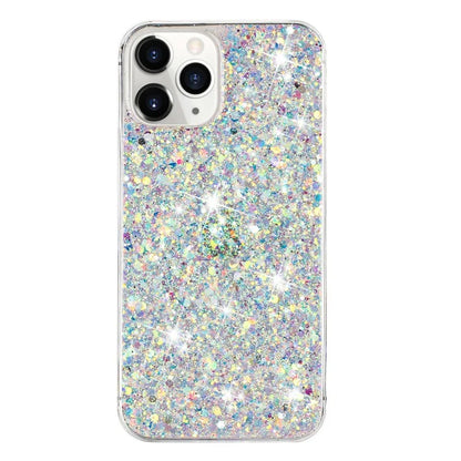 For iPhone 11 Pro Max Back Case Sparkle Epoxy Cell Phone Flexible TPU Cover