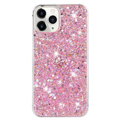 For iPhone 11 Pro Max Back Case Sparkle Epoxy Cell Phone Flexible TPU Cover
