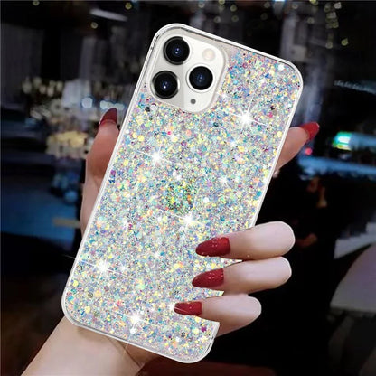 For iPhone 11 Pro Cover Sparkle Sequins Epoxy Shockproof TPU Phone Case