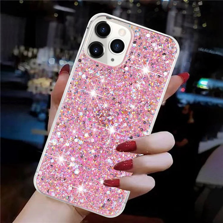 For iPhone 11 Pro Cover Sparkle Sequins Epoxy Shockproof TPU Phone Case