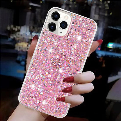 For iPhone 11 Pro Cover Sparkle Sequins Epoxy Shockproof TPU Phone Case