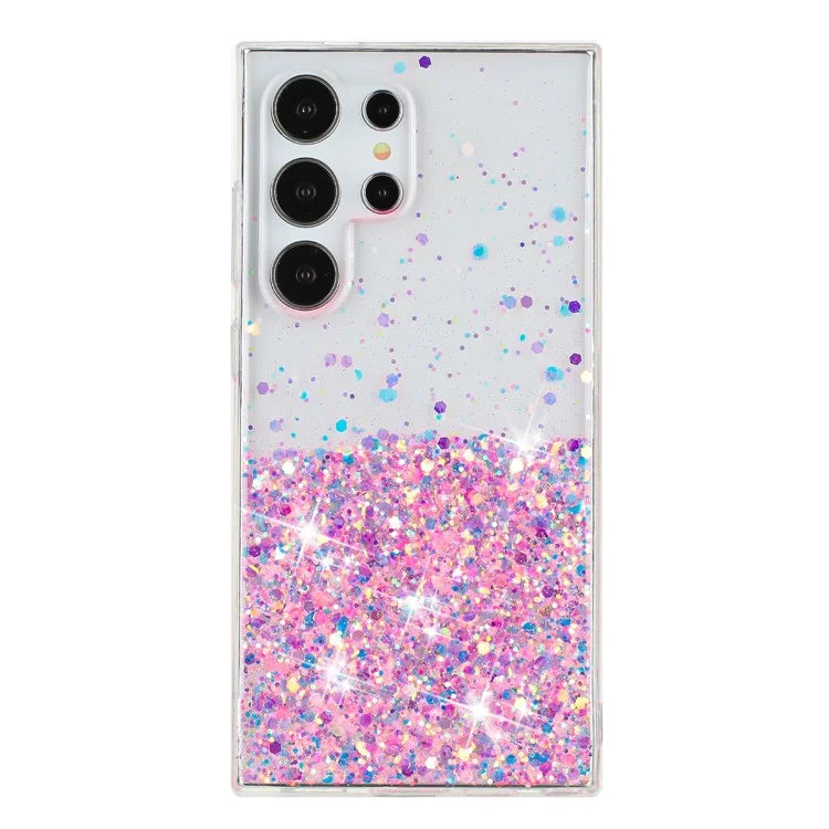For Samsung Galaxy S23 Ultra Case Epoxy Glitter Sparkle Luminous TPU Phone Cover
